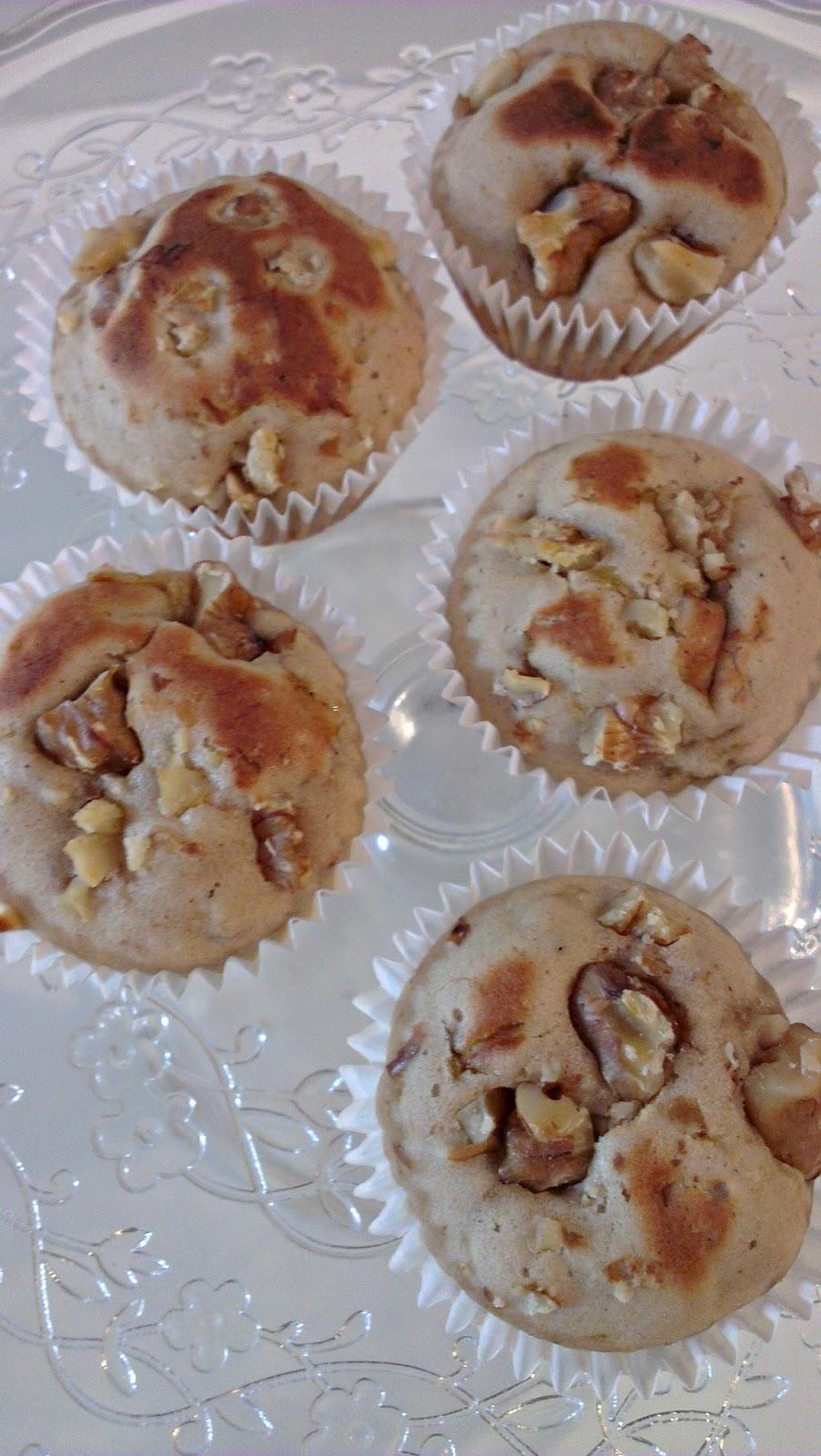 ♥ MUFFINS DE PLÁTANO Y NUECES ♥ MUFFINS DE PLÁTANO Y NUECES