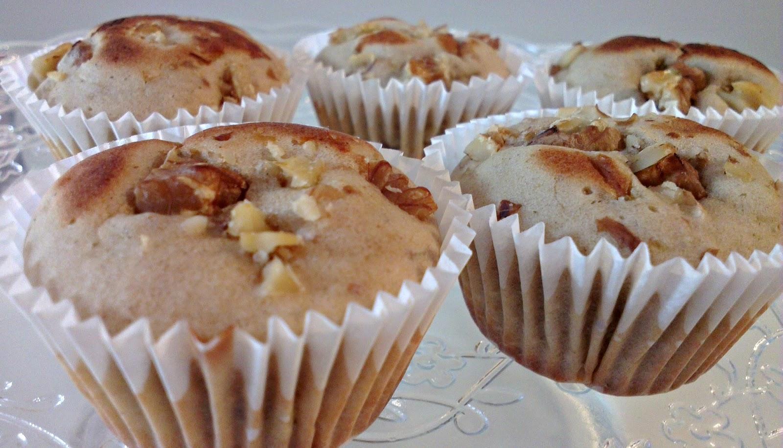 ♥ MUFFINS DE PLÁTANO Y NUECES ♥ MUFFINS DE PLÁTANO Y NUECES