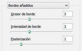 valores filtro bordes anadidos photoshop