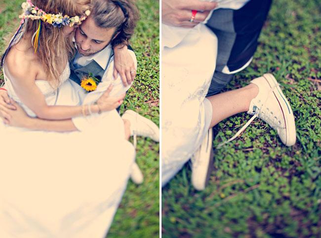 Over the rainbow novia en Converse zapatillas Chuck Taylor allstars