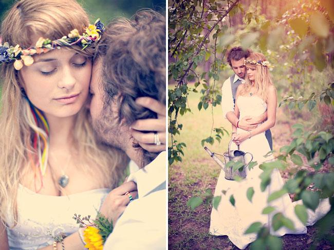 Over the rainbow novia en flor aureola