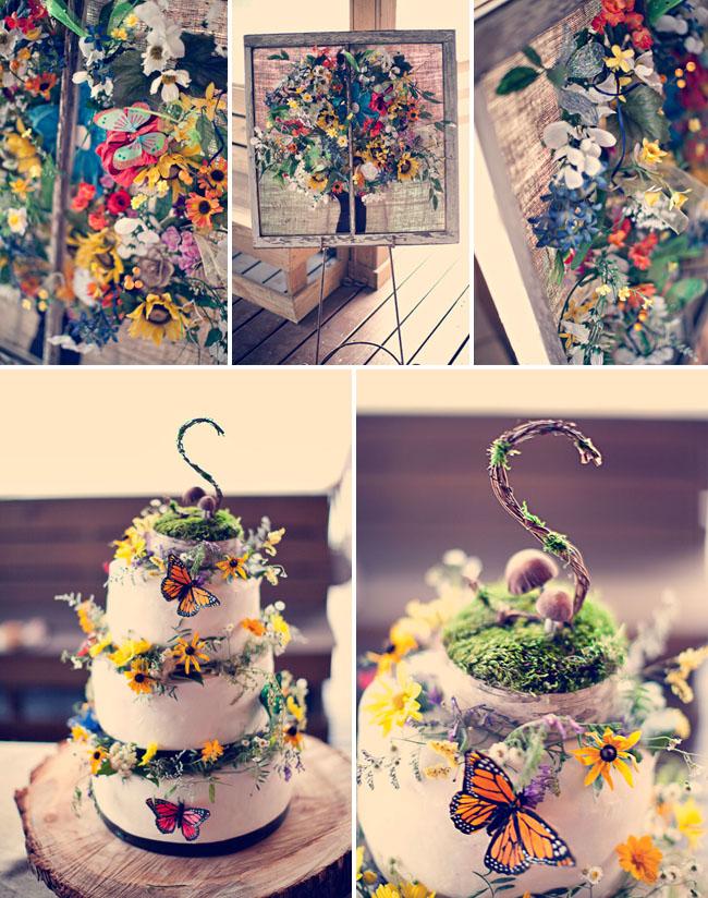 Over the rainbow mariposa pastel de bodas