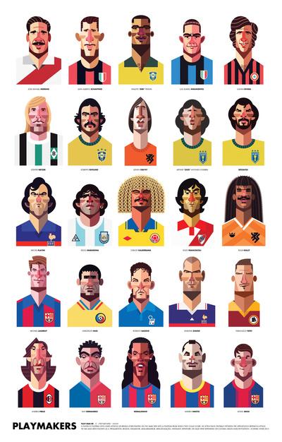 Los 25 mejores jugadores de fútbolde la historia caricaturados