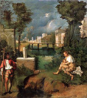 La tempestad, Giorgione (1508 aprox.). La tempestad, Giorgione (1508 aprox.).