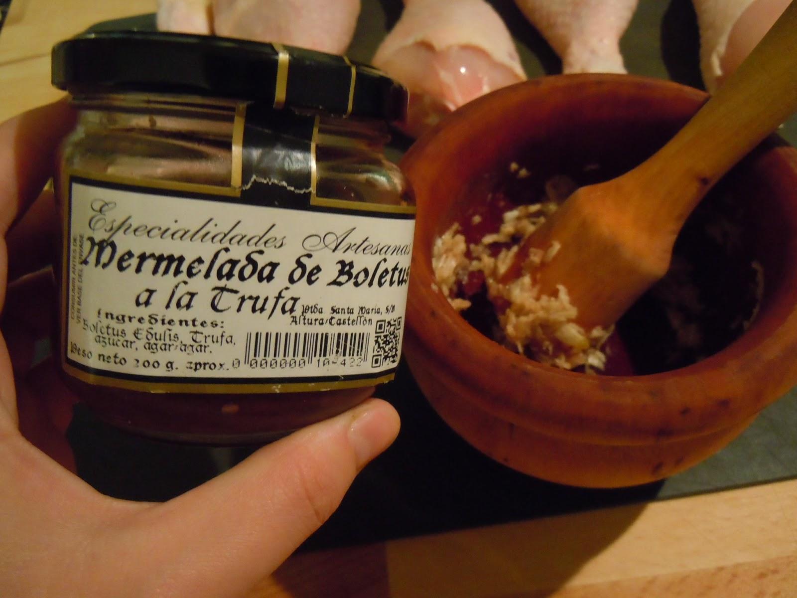 Muslos de pollo asados con mermelada de boletus y trufa Muslos de pollo asados con mermelada de boletus y trufa