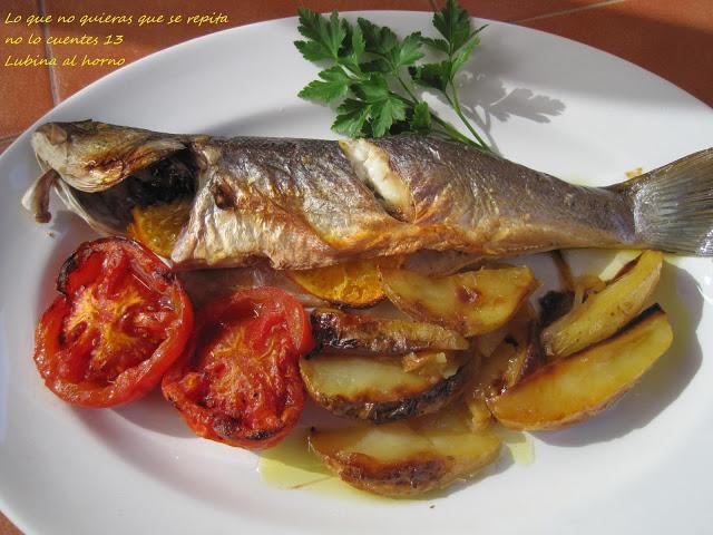 Lubinas al horno rellenas de mandarinas Lubinas al horno rellenas de mandarinas