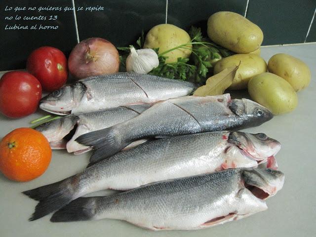 Lubinas al horno rellenas de mandarinas Lubinas al horno rellenas de mandarinas