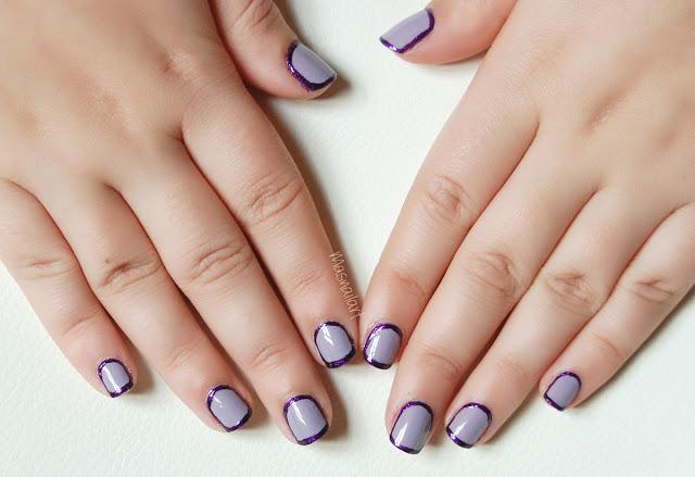 NOTD: Purple framed nails.