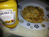 Espaguetis calabacin y salsa de curry y mango de Heinz Espaguetis calabacin y salsa de curry y mango de Heinz