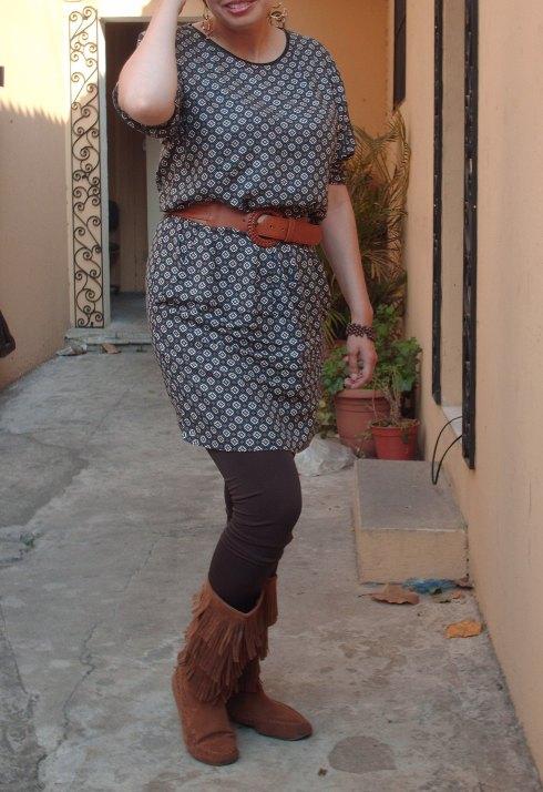 Boho chic look dress fringe boot