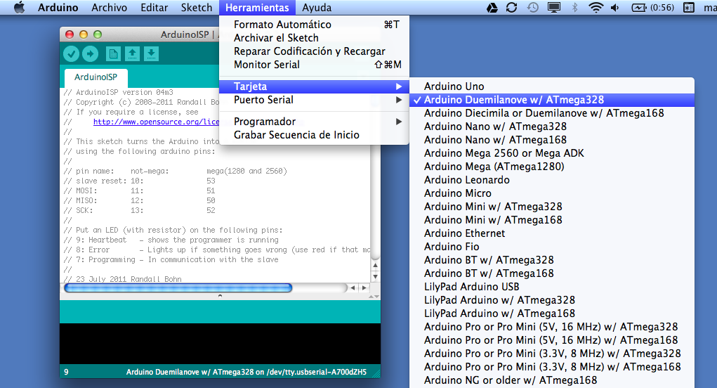 Cargar Bootloader en Arduino usando una segunda placa img2