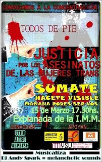 CONCENTRACIÓN “TOD@S DE PIE” POR LOS ASESINATOS DE LAS MUJERES TRANS SIN RESOLVER CONCENTRACIÓN “TOD@S DE PIE” POR LOS ASESINATOS DE LAS MUJERES TRANS SIN RESOLVER