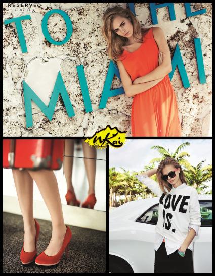 Spring/Summer 2013 by RESERVED, con una “Cara” muy de moda. Cara Develigne