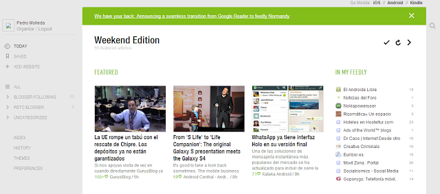 Google Reader cerrará en Julio 2013.¿Qué alternativas tenemos? Google Reader cerrará en Julio 2013.¿Qué alternativas tenemos?
