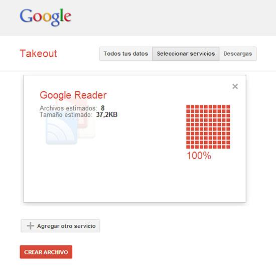 Cómo hacer una copia de nuestras feeds de Google Reader con Google Takeout google-reader-takeout2