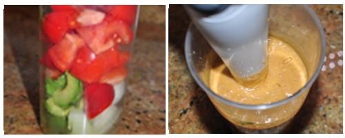Crema de aguacate y tomate Crema de aguacate y tomate