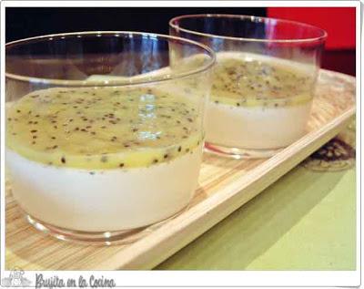 Panacotta ligera de kiwi Panacotta ligera de kiwi