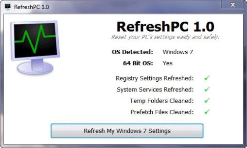 RefreshPC PC REPAIRS Freeware