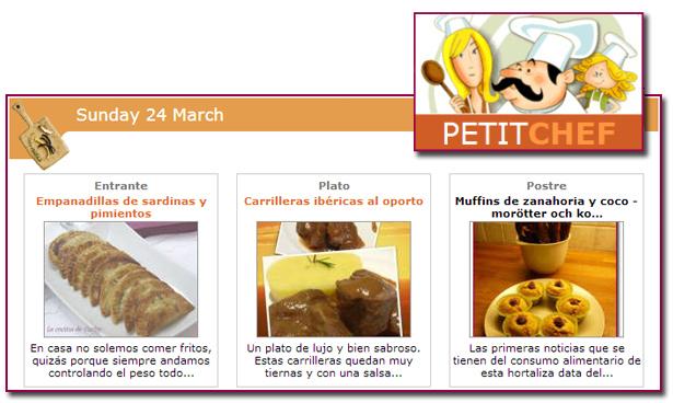 Muffins de zanahoria y coco para el postre del menú Petichef PabloD Gourmet - Menú PetitChef - 130324