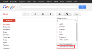 Administrar Etiquetas Gmail