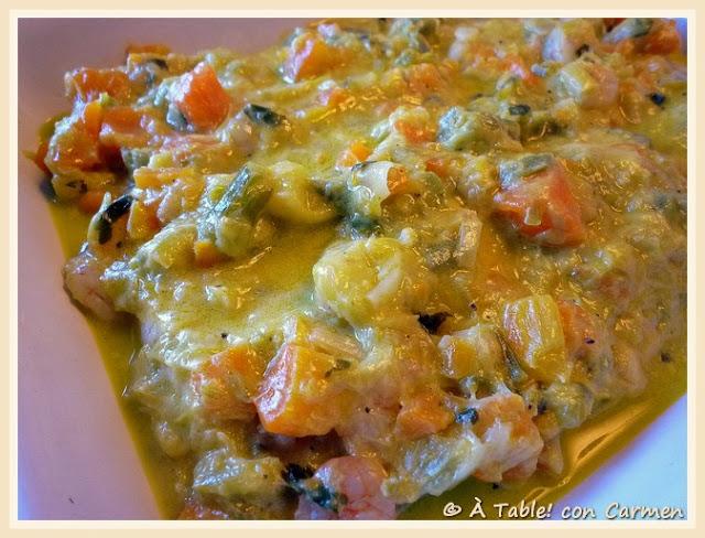 Perca con Verduras al Curry Perca con Verduras al Curry