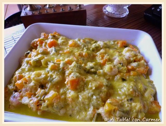 Perca con Verduras al Curry Perca con Verduras al Curry