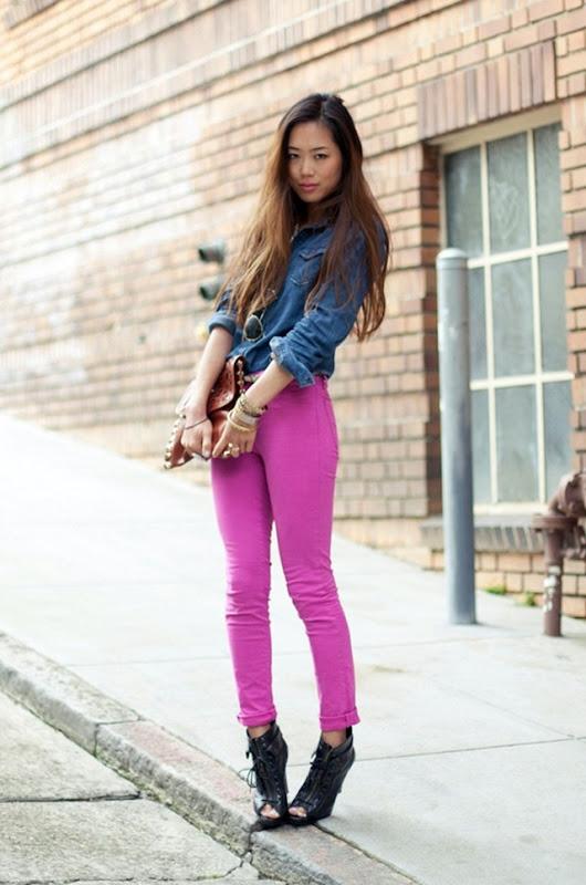 street-style-denim-on-hot-pink-denim-a street-style-denim-on-hot-pink-denim-a