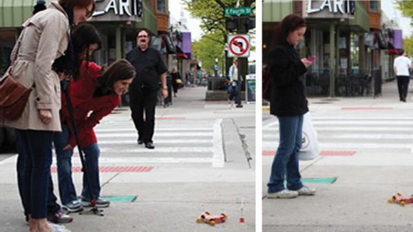 Animales en miniatura invaden las calles Nanoblock panda perro león lego calle ambient marketing de equipo detroit calle 4