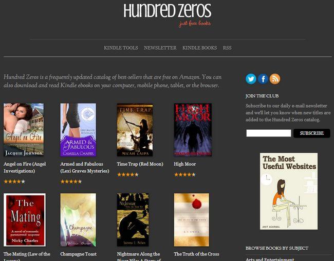 Hundred Zeros te muestra miles de eBooks gratis de Amazon organizados por tema e idioma hundread-zeroes-ebooks