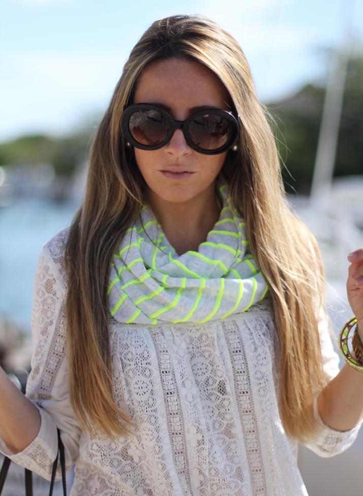 LOUIS VUITTON MEETS FLUO Mónica Sors, fashion blog, Mes Voyages à Paris, lace top