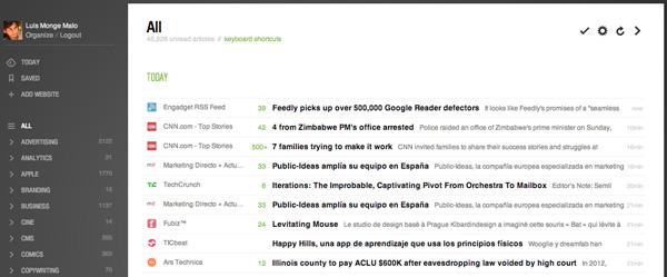 Feedly, la única alternativa real a Google Reader Captura de pantalla de Feedly