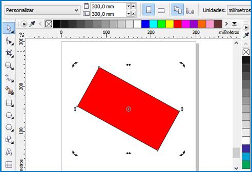 rectangulo corel draw rotar