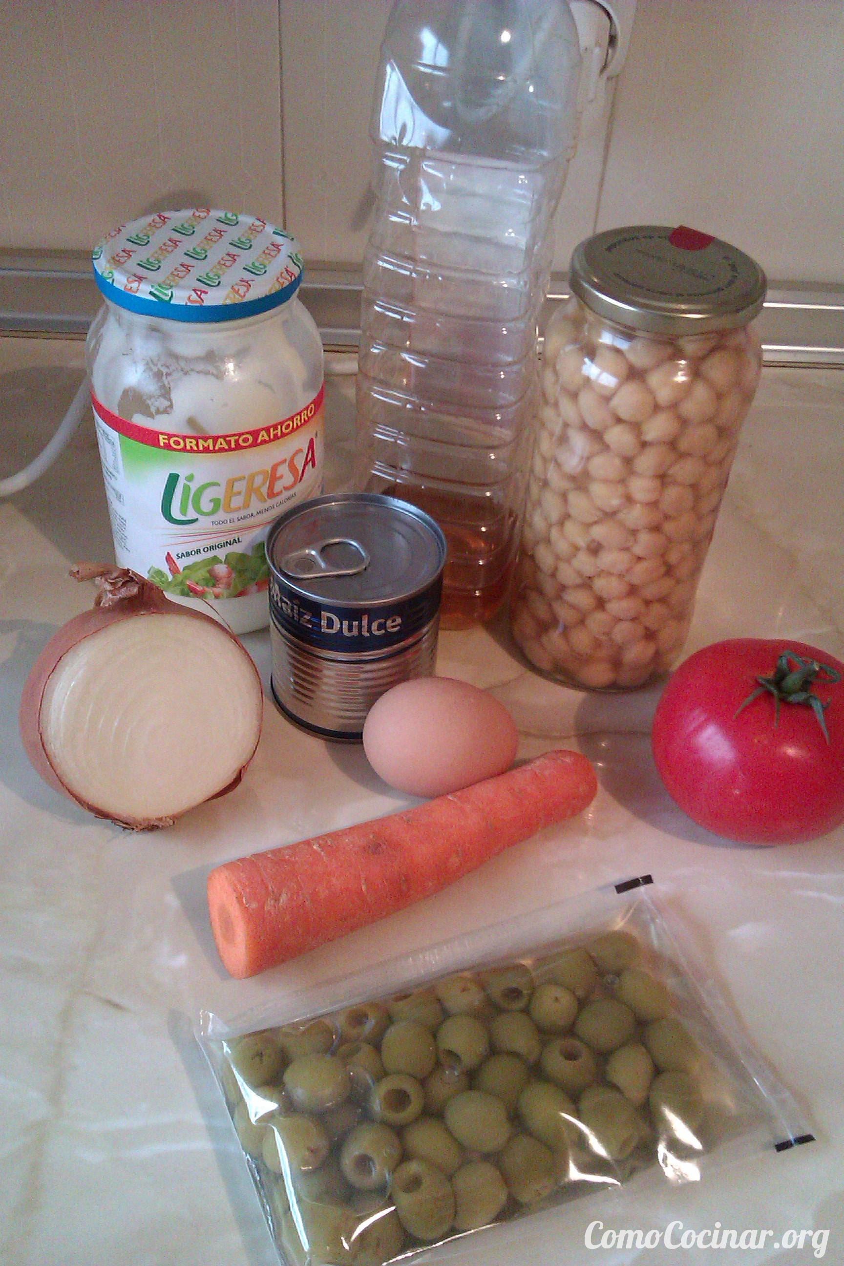 Ingredientes ensalada de garbanzos