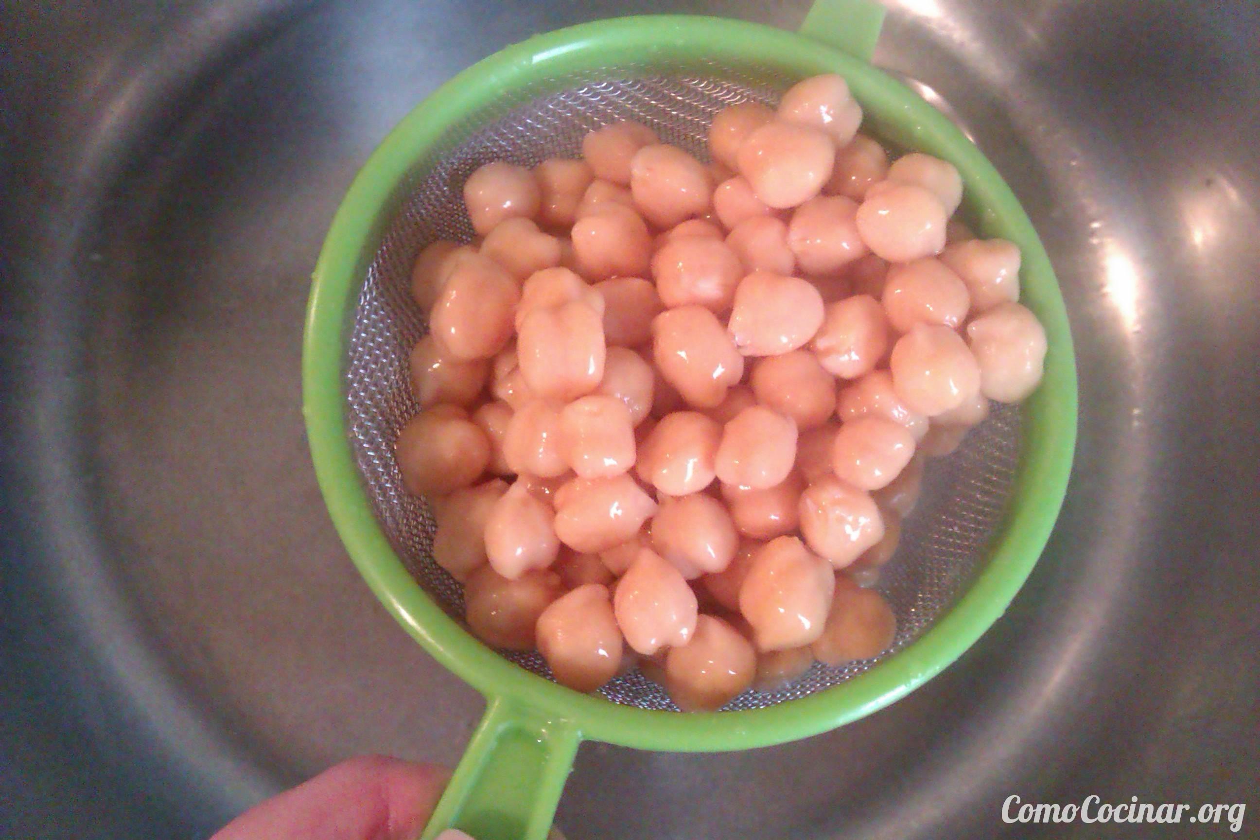 paso a paso ensalada de garbanzos