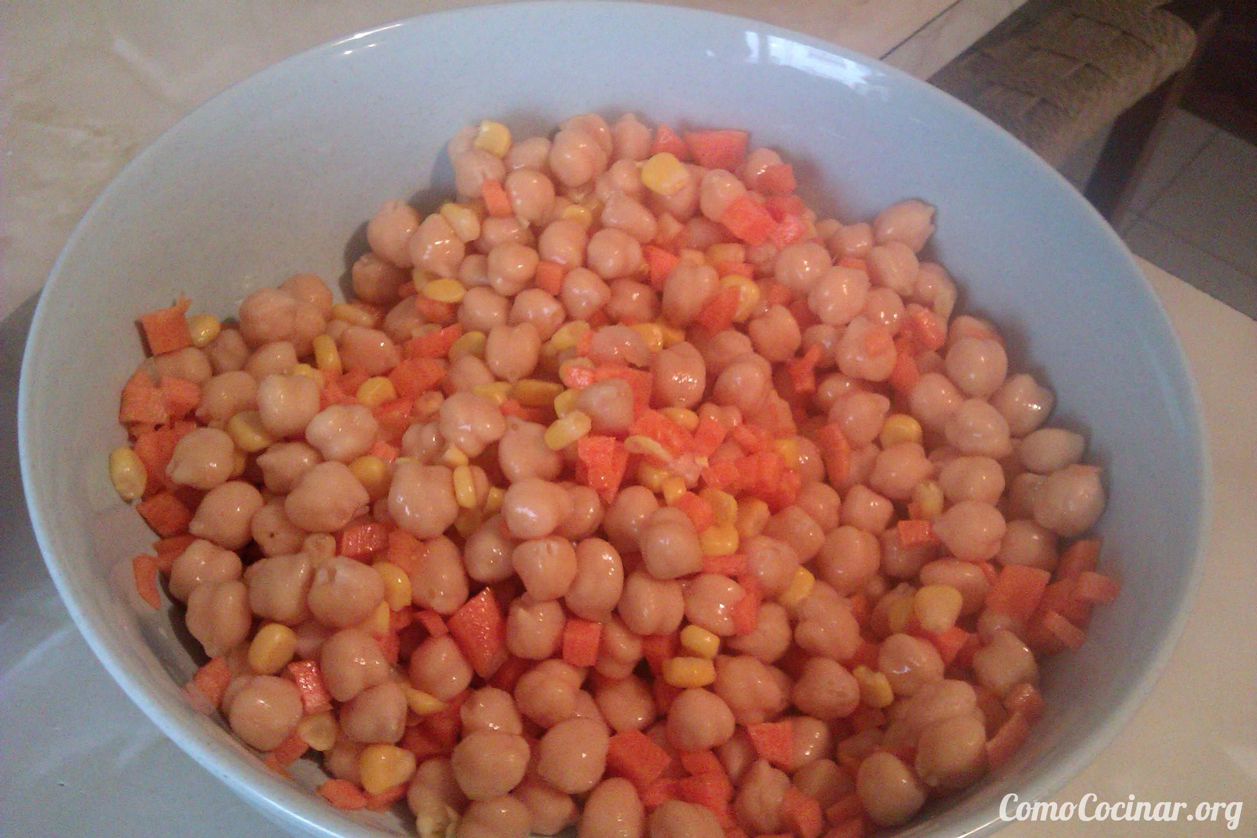 paso a paso ensalada de garbanzos