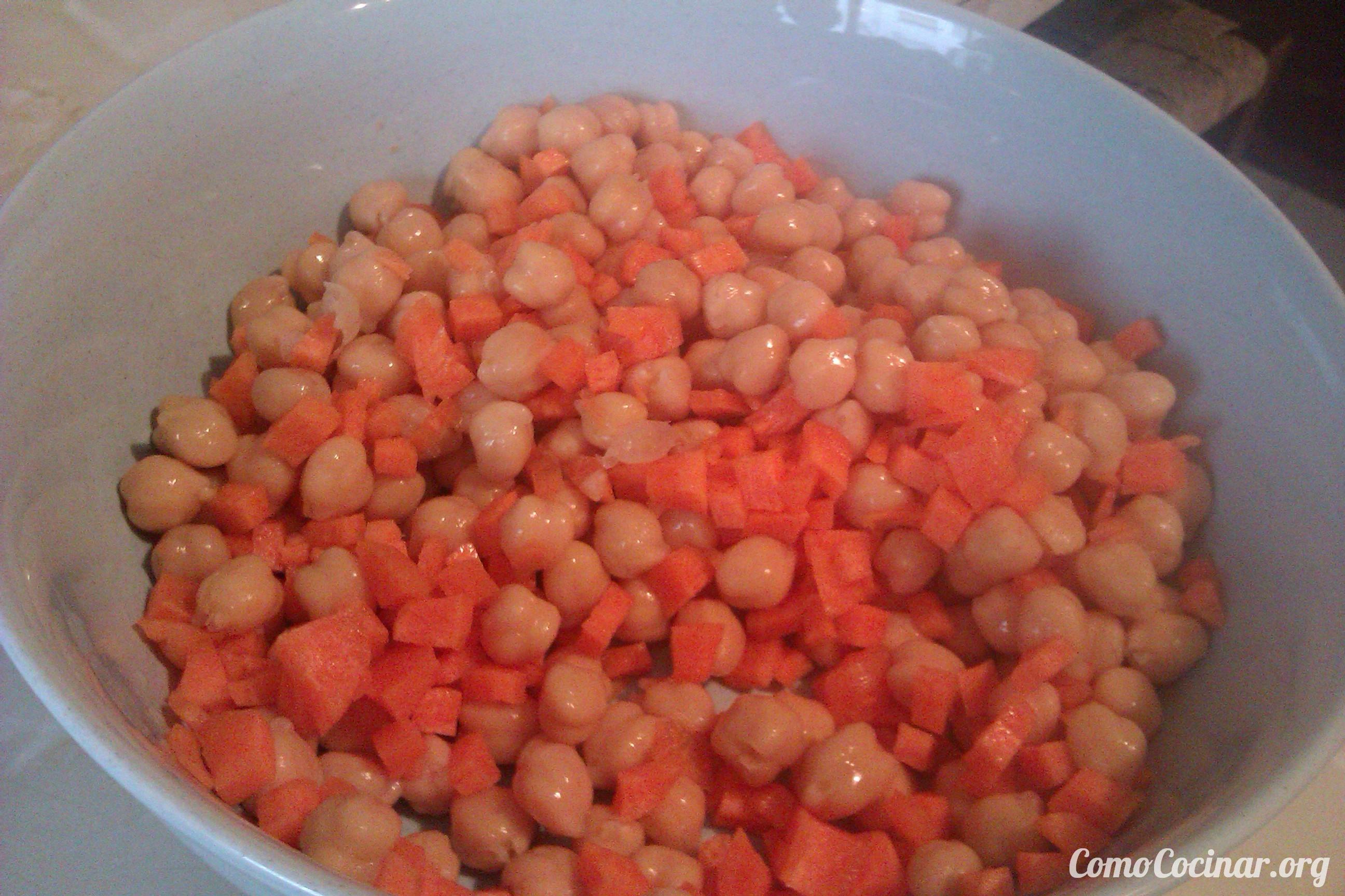 paso a paso ensalada de garbanzos