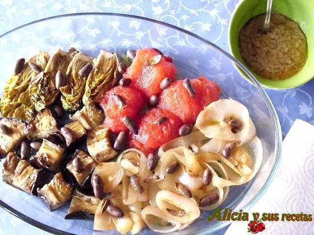 VERDURAS ASADAS CON SALSA DE ANCHOAS VERDURAS ASADAS CON SALSA DE ANCHOAS