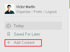 add content feedly