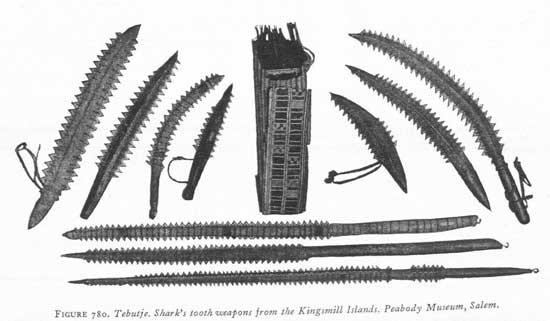 armas hechas con dientes de tiburón, Gilbert Islands armas hechas con dientes de tiburón, Gilbert Islands