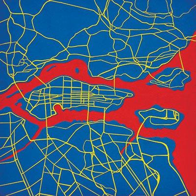City Prints, mapas reales de ciudades ficticias metropolis