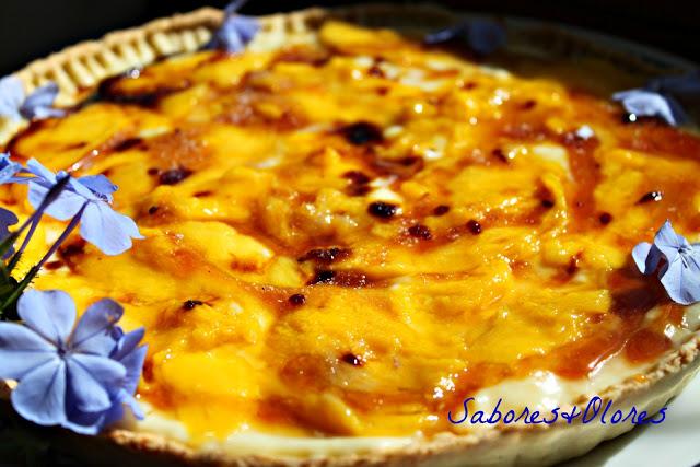 TARTA DE CREMA DE LIMÓN Y MANGO CON CARAMELO TARTA DE CREMA DE LIMÓN Y MANGO CON CARAMELO