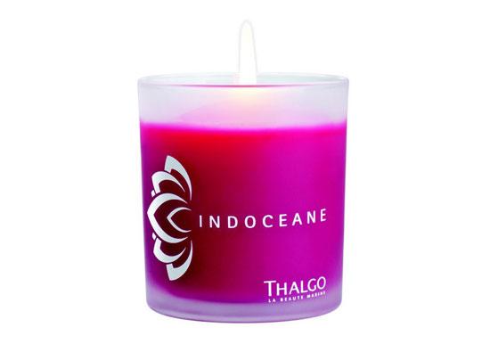 Línea Indocéane de Thalgo vela perfumada con efectos relajantes