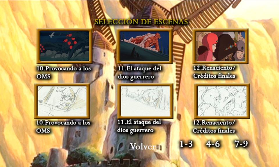 Así son los menús de la edición española de 'Nausicaä' Así son los menús de la edición española de 'Nausicaä'