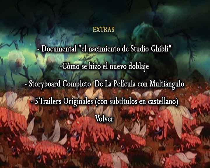Así son los menús de la edición española de 'Nausicaä' Así son los menús de la edición española de 'Nausicaä'