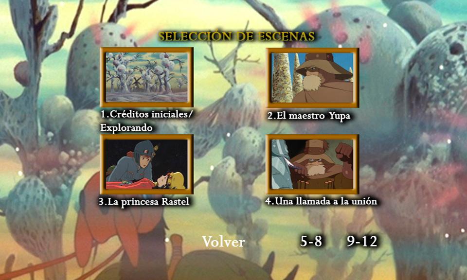 Así son los menús de la edición española de 'Nausicaä' Así son los menús de la edición española de 'Nausicaä'