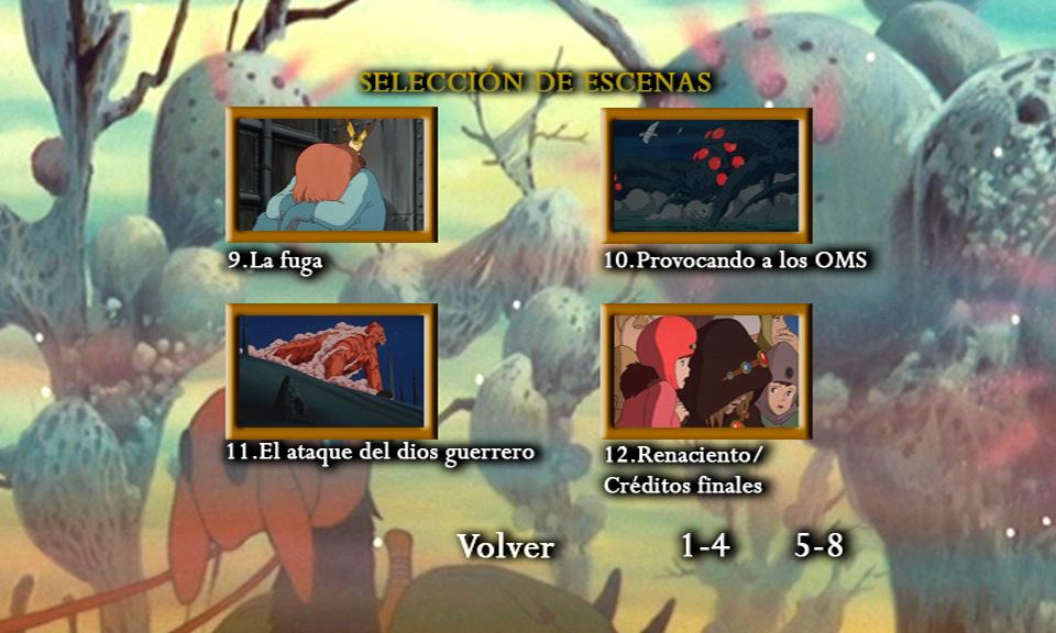 Así son los menús de la edición española de 'Nausicaä' Así son los menús de la edición española de 'Nausicaä'