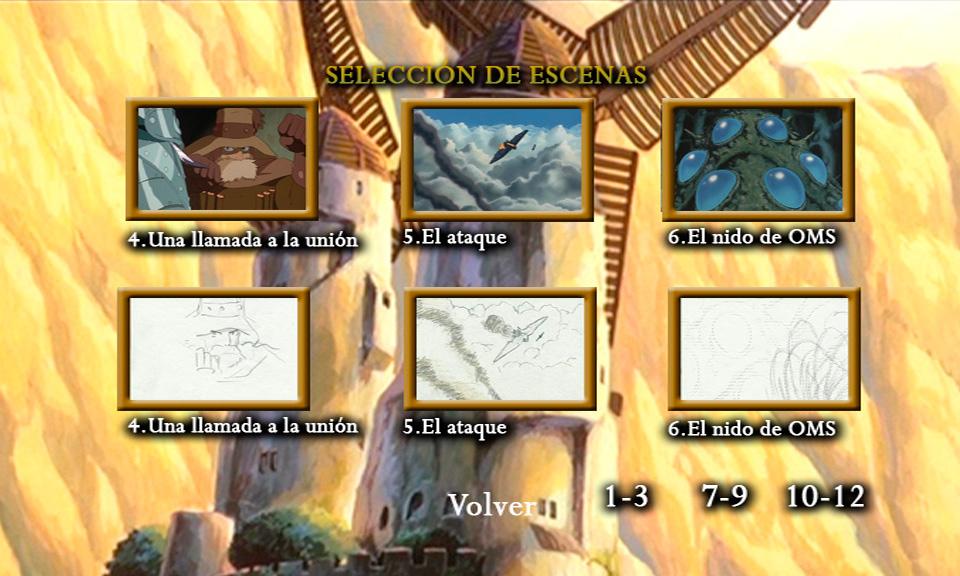 Así son los menús de la edición española de 'Nausicaä' Así son los menús de la edición española de 'Nausicaä'