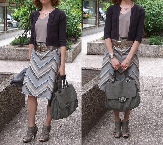 Actualizando un look: falda estampada con botines de entretiempo Actualizando un look: falda estampada con botines de entretiempo