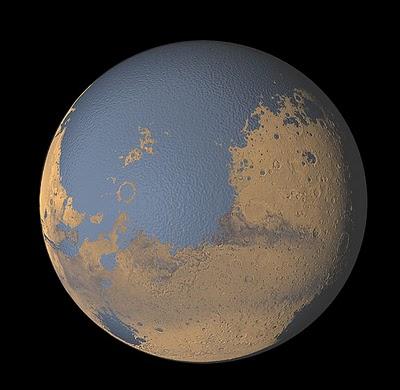 Marte estuvo cubierta de agua en un 36% hace 3.500 millones de años
