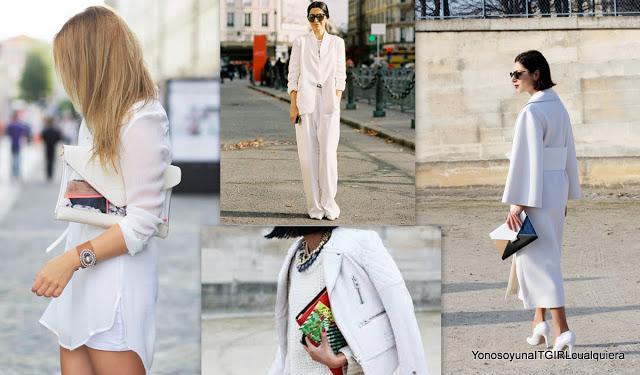 Total white look street style fashion weeks
